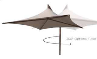 Skyspan Vista structural umbrella pivots 360 degrees