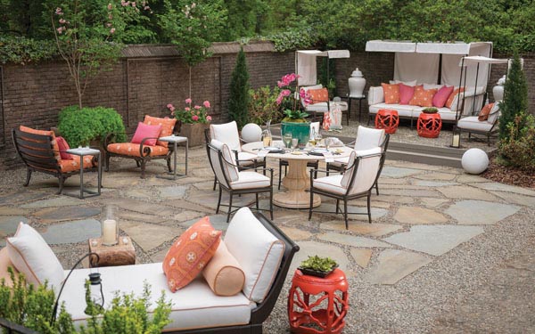 outdoor living, umbrellas, furniture, cushions