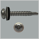 #12 x 2" Stainless Steel Pan Head Screw (Square Drive) with Bonded Stainless Steel Washer - LX006