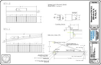 engineered commercial metal canopy cad drawing