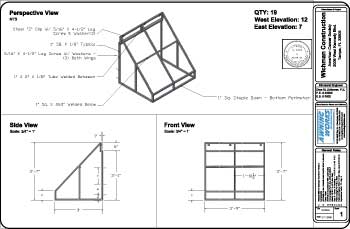 engineered welded aluminum awning cad drawing