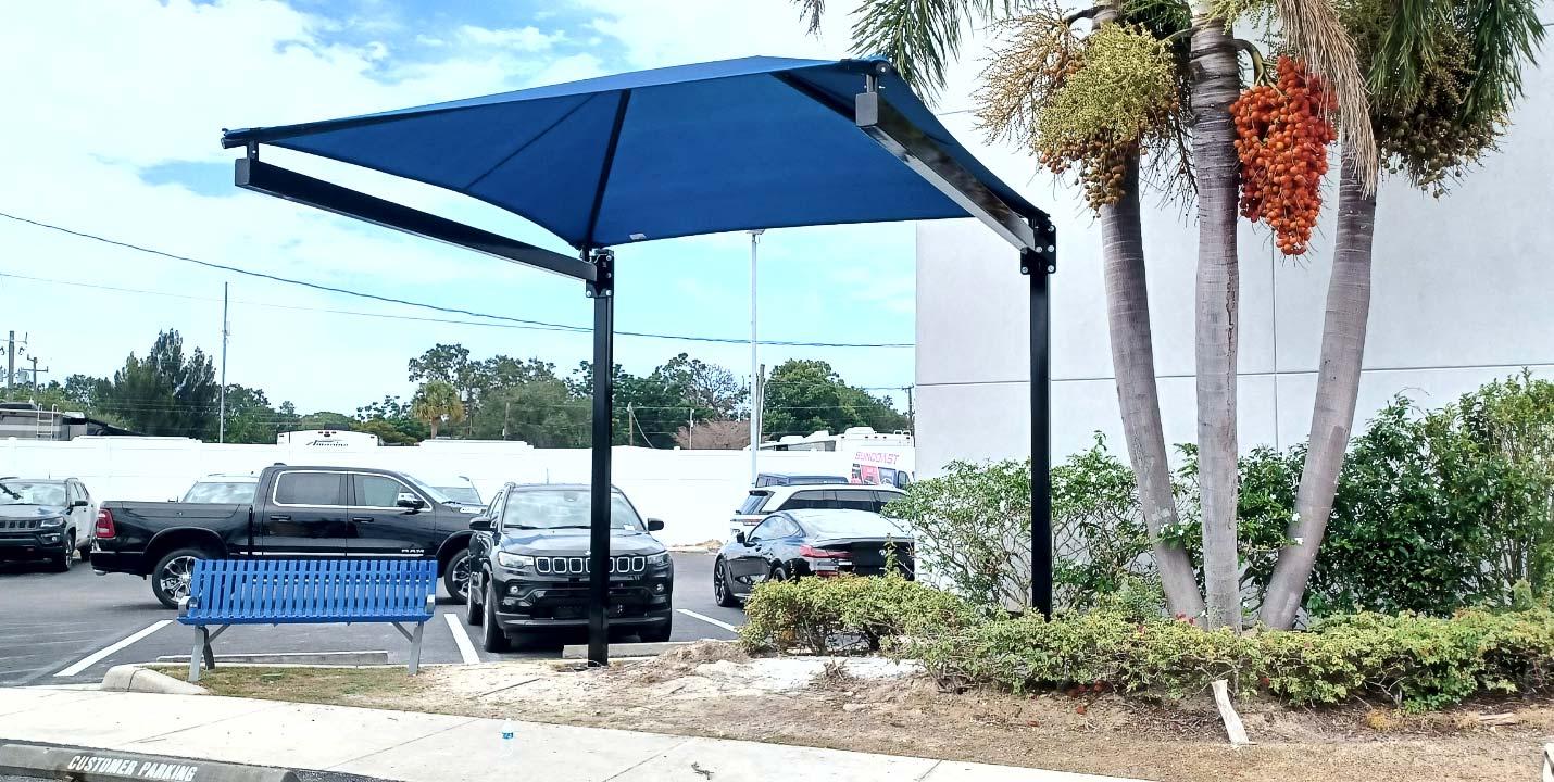 Sarasota Dodge Cantilevered Shade Sail