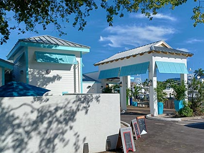 The Cove entrance with bahama shutters